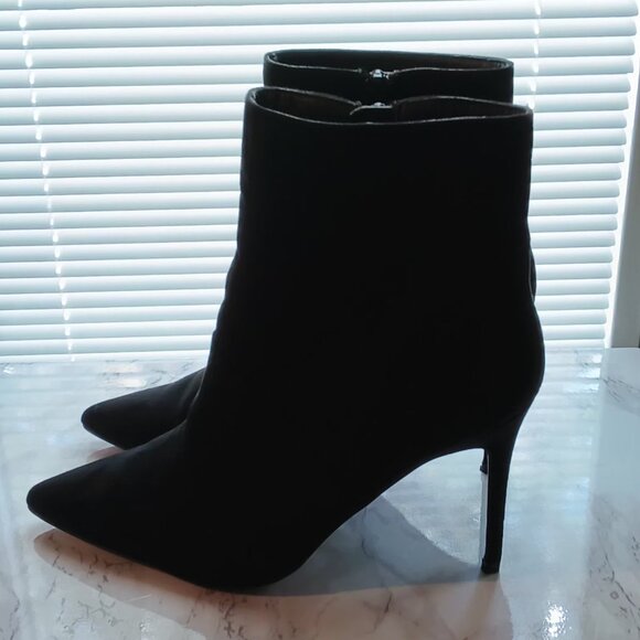 Modern Rush Womens Black Suede Stiletto Bootie Gorgeous Heeled Ankle Boots 💜 - Picture 3 of 11